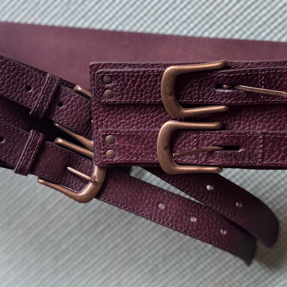 CAbi Deep Burgundy Leather Belt